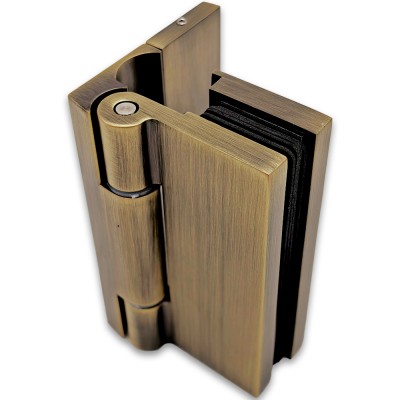 Петля Гера FDP-120 стена-стекло, открывание 90°, цинк/бронза