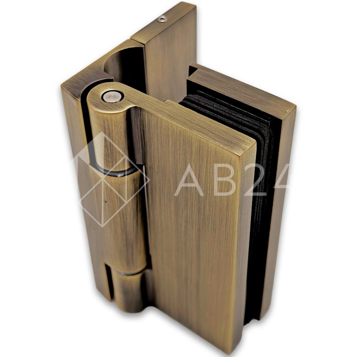 Петля Гера FDP-120 стена-стекло, открывание 90°, цинк/бронза