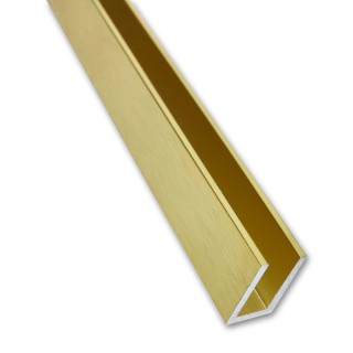 Профиль для стекла FDPA-51.3, 19х12х1,75, длина 3 м, алюминий/брашированное золото