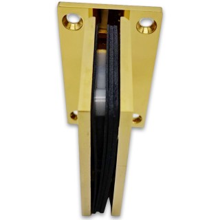 Петля Альфа FDP-11-DEF с дефектом стена-стекло с центр. креплением, нержавейка/золото