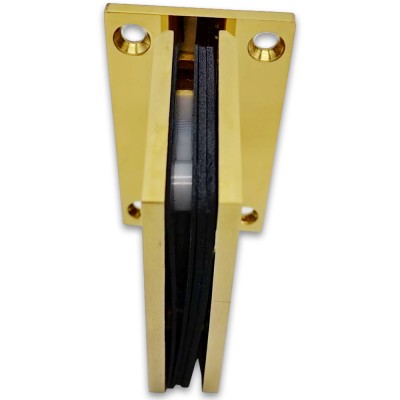 Петля Альфа FDP-11-DEF с дефектом стена-стекло с центр. креплением, нержавейка/золото