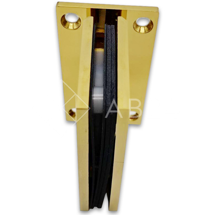 Петля Альфа FDP-11-DEF с дефектом стена-стекло с центр. креплением, нержавейка/золото