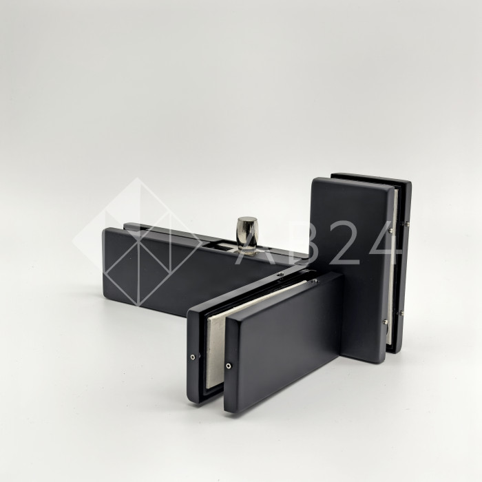 Фитинг угловой FKF-35R с осью и ребром жесткости правосторонний, нержавейка/черный