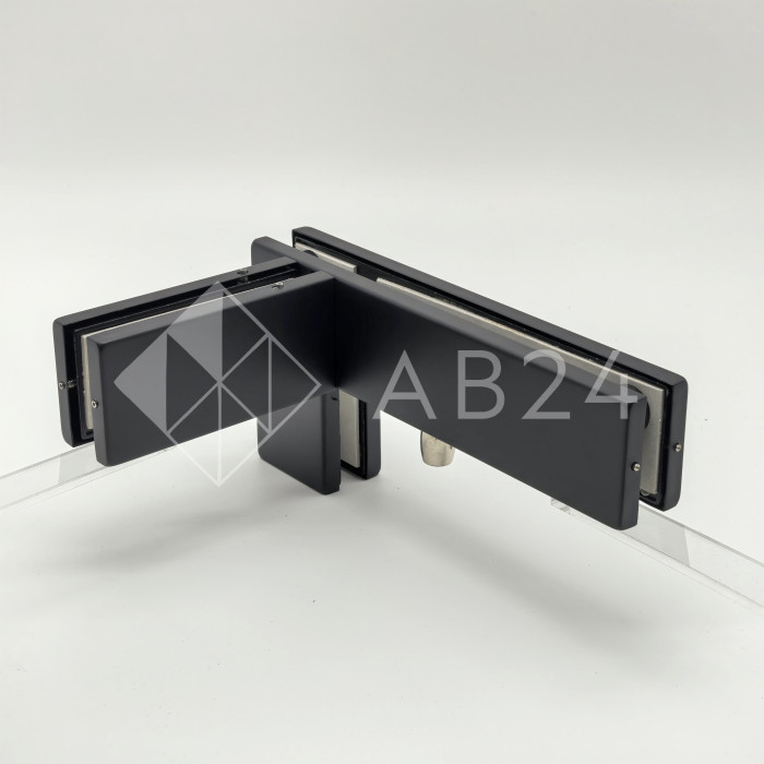 Фитинг угловой FKF-35R с осью и ребром жесткости правосторонний, нержавейка/черный