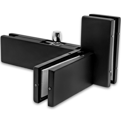 Фитинг угловой FKF-35R с осью и ребром жесткости правосторонний, нержавейка/черный