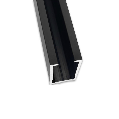 Профиль для стекла FDPA-54.22, 30х17х2 полированный без уплотнителя 2.2 м, алюминий/черный