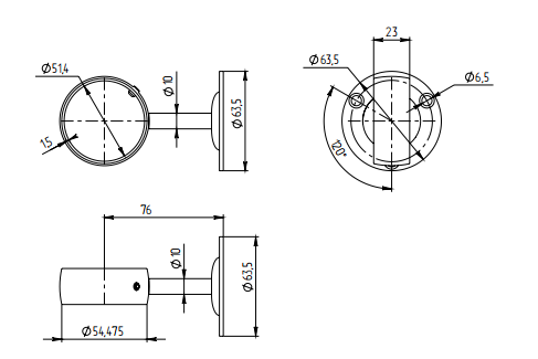 Пристенное крепление FOP-50.18 "кольцо" для трубы круглой O50.8 мм, GRIT 320 нержавейка/матовый