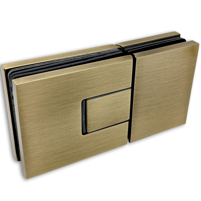 Петля Сирена FDP-212.1 стекло-стекло 180° с крышками, латунь/бронза