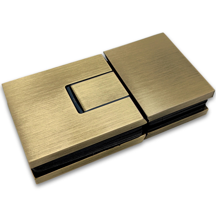 Петля Сирена FDP-212.1 стекло-стекло 180° с крышками, латунь/бронза