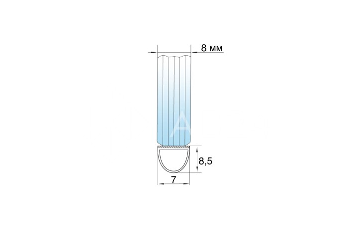 Уплотнитель самоклеющийся А-образный прозрачный 2.2 м под стекло 8 мм FDPP-305.8