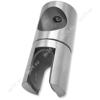 Держатель стекла FDC-11 трубы 19 сквозной 0°-360°, нержавейка/матовый