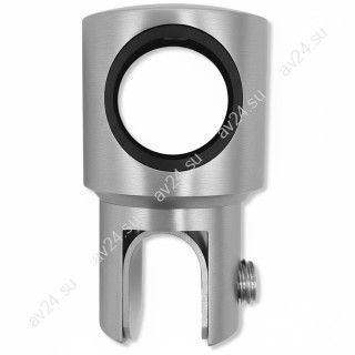 Держатель стекла FDC-11 трубы 19 сквозной 0°-360°, нержавейка/матовый