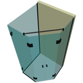 Душевая кабина пятиугольная DK-309P в опорном профиле