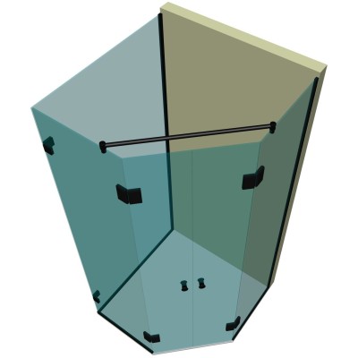 Душевая кабина пятиугольная DK-309P в опорном профиле