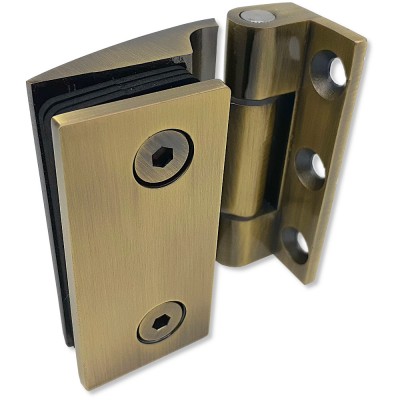 Петля FDP-114-DEF  с дефектом Европа стена-стекло без крышек, нержавейка/бронза