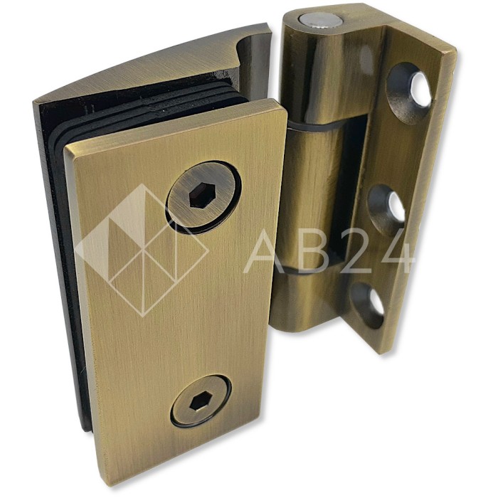 Петля FDP-114-DEF  с дефектом Европа стена-стекло без крышек, нержавейка/бронза