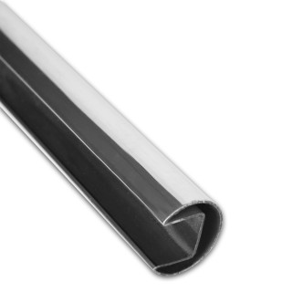 Поручень FOP-220 круглый Ø42.4 мм с пазом 24х24 длина 6 м, нержавейка/полированный