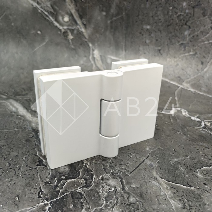 Петля Майя FDP-173 стекло-стекло 135°, латунь/белый