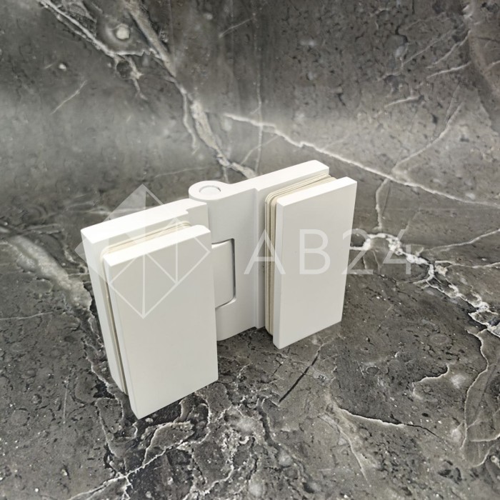 Петля Майя FDP-173 стекло-стекло 135°, латунь/белый