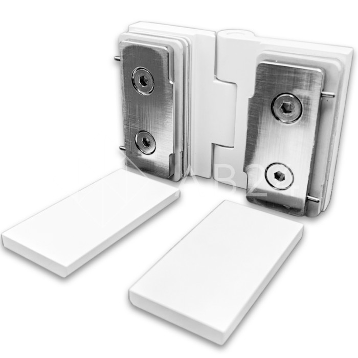 Петля Майя FDP-173 стекло-стекло 135°, латунь/белый