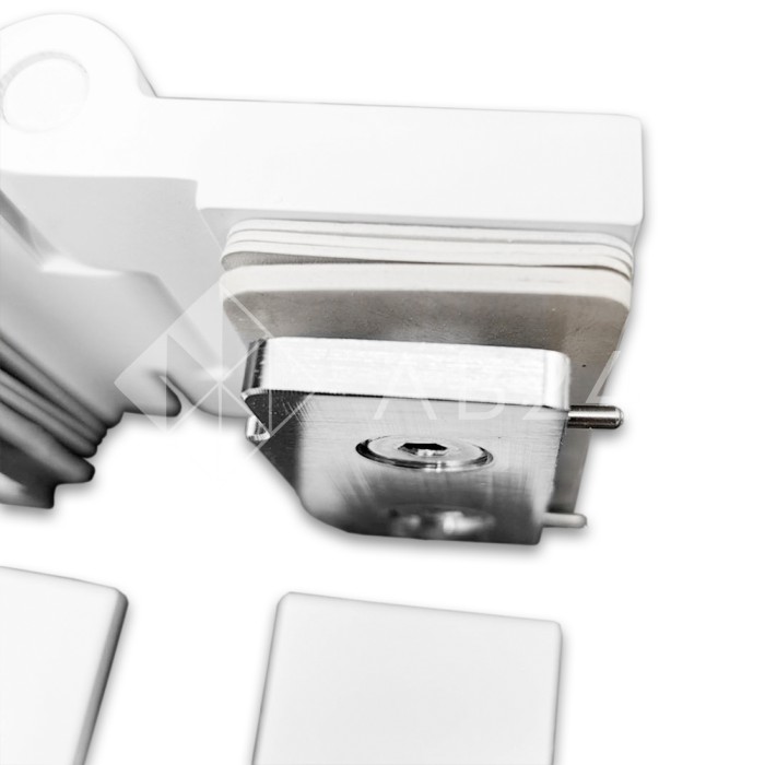 Петля Майя FDP-173 стекло-стекло 135°, латунь/белый