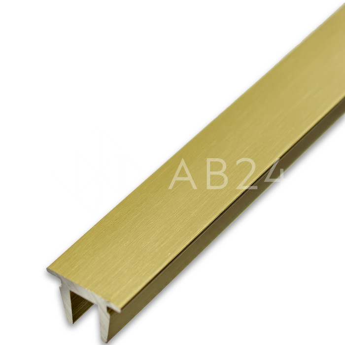 Заглушка верхняя FDPA-500.1, 19х13х2мм, 1 м, для п-образного профиля, алюминий/брашированное золото