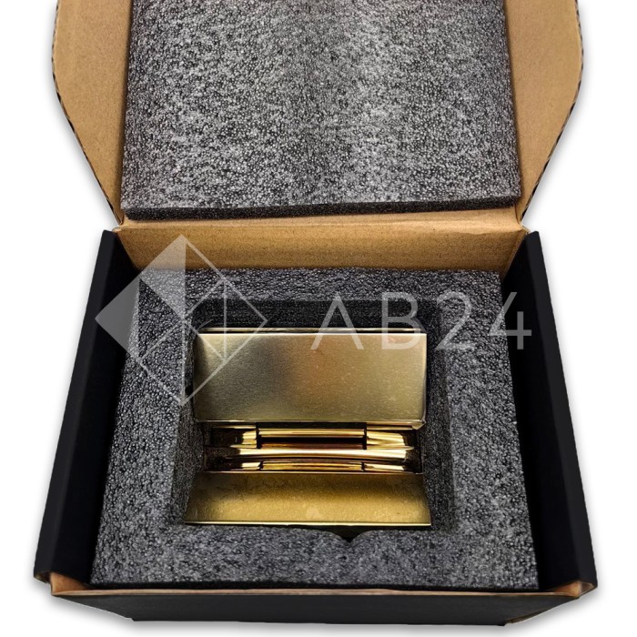 Петля Гера FDP-120 стена-стекло, открывание 90° наружу, латунь/золото