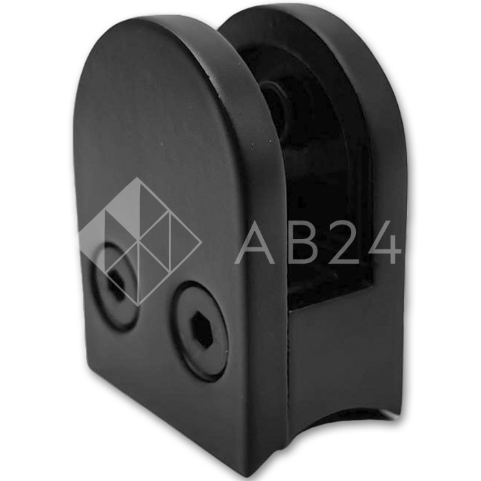 Крепление стекла FKK-80, 40х50х27 к круглой трубе Ø38 литое, нержавейка/черный