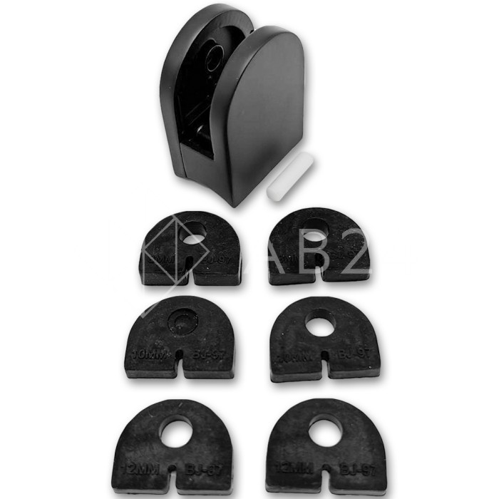 Крепление стекла FKK-80, 40х50х27 к круглой трубе Ø38 литое, нержавейка/черный