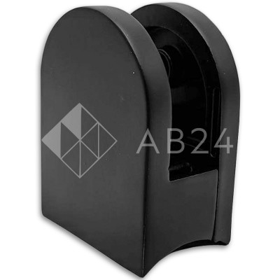 Крепление стекла FKK-80, 40х50х27 к круглой трубе Ø38 литое, нержавейка/черный