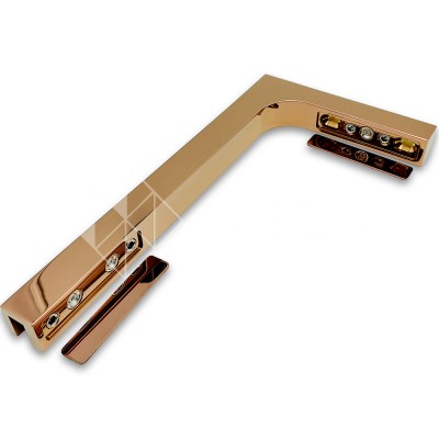 Угловой стабилизатор Диор FDK-3L стена-стекло 90° левый, латунь/розовое золото