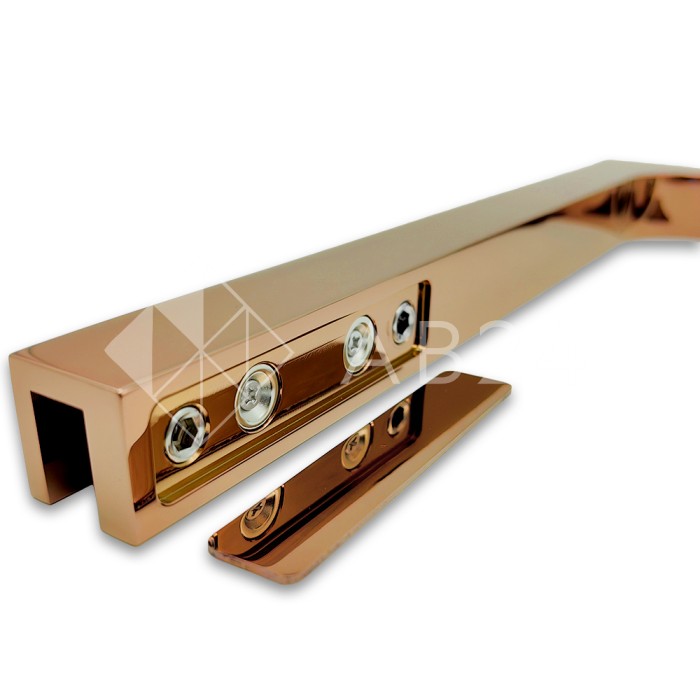 Угловой стабилизатор Диор FDK-3L стена-стекло 90° левый, латунь/розовое золото