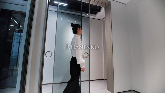 Комплект раздвижной системы DSK-190.2.1 AL/BL на 2 двери (2+0) скрытое крепление в проем, алюминий/черный