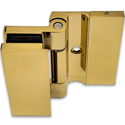 Петля Гера FDP-120 стена-стекло, открывание 90°, цинк/золото