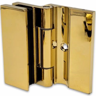 Петля Гера FDP-120 стена-стекло, открывание 90°, цинк/золото