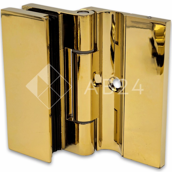 Петля Гера FDP-120 стена-стекло, открывание 90°, цинк/золото