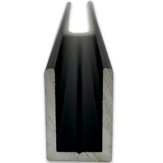 Профиль для стекла FDPA-51.22, 19х12х1,75, длина 2,2 м, алюминий/черный