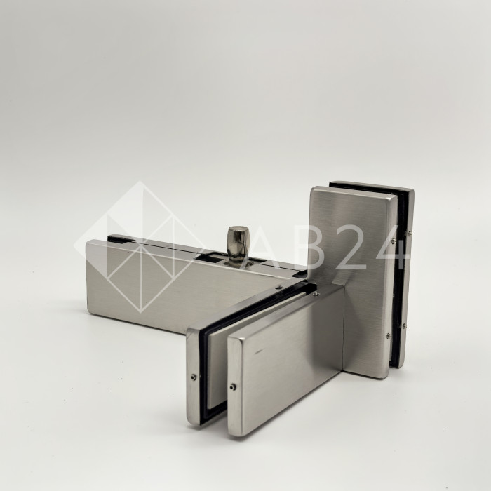 Фитинг угловой FKF-35R с осью и ребром жесткости правосторонний, нержавейка/матовый