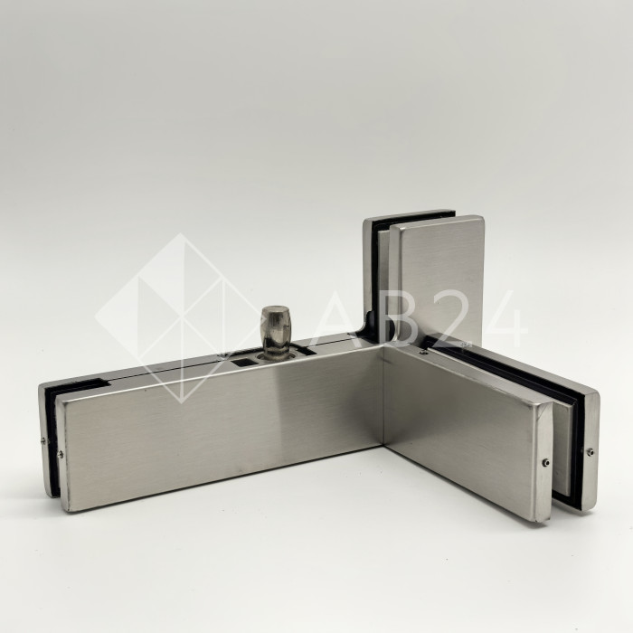 Фитинг угловой FKF-35R с осью и ребром жесткости правосторонний, нержавейка/матовый