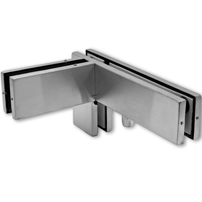 Фитинг угловой FKF-35R с осью и ребром жесткости правосторонний, нержавейка/матовый