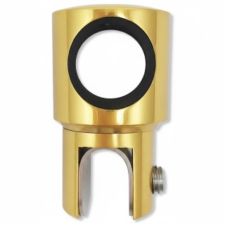 Держатель стекла FDC-11 трубы 19 сквозной 0°-360°, нержавейка/золото