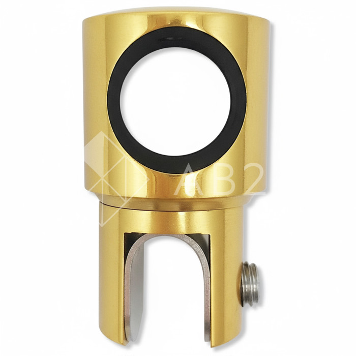 Держатель стекла FDC-11 трубы 19 сквозной 0°-360°, нержавейка/золото