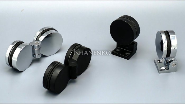 Петля Гея FDP-141 стекло-стекло 180°, латунь/черный