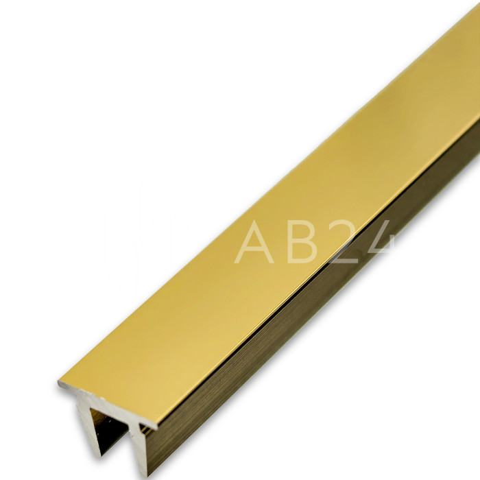 Заглушка верхняя FDPA-500.3-DEF с дефектом 19х13х2мм, 3 м, для п-образного профиля, алюминий/золото