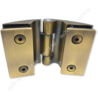 Петля FDP-115-DEF с дефектом Европа стекло-стекло 180° без крышек, нержавейка/бронза 