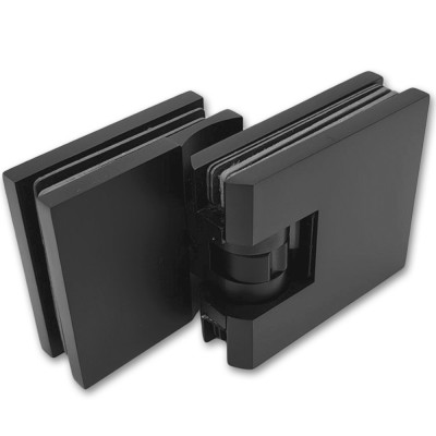 Петля Аврора FDP-184 стекло-стекло 90° с крышками, латунь/черный