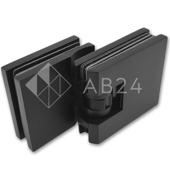 Петля Аврора FDP-184 стекло-стекло 90° с крышками, латунь/черный