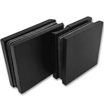 Петля Аврора FDP-184 стекло-стекло 90° с крышками, латунь/черный