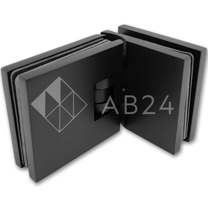 Петля Аврора FDP-184 стекло-стекло 90° с крышками, латунь/черный