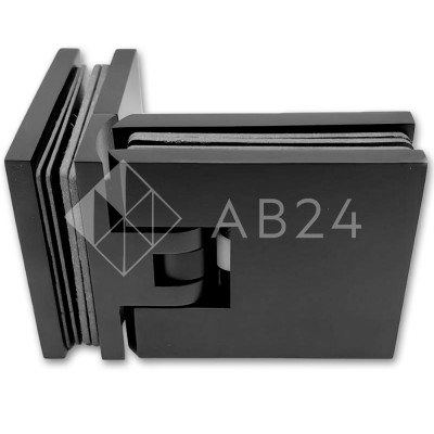 Петля Аврора FDP-184 стекло-стекло 90° с крышками, латунь/черный